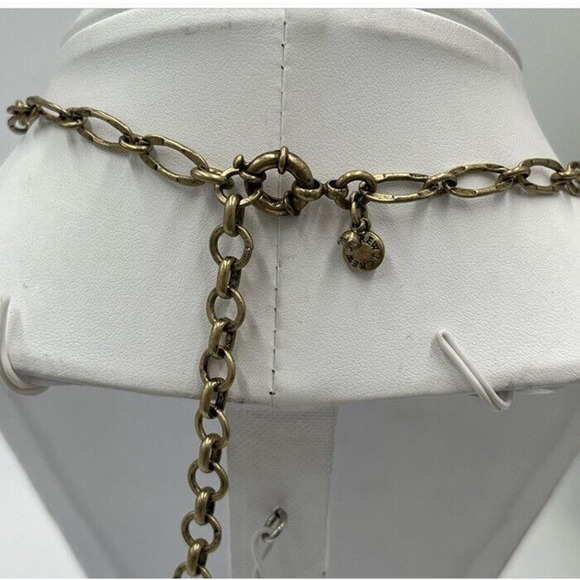 J. Crew Beautiful Raised Rhinestone Gold Tone Chain Statement Necklace - Picture 11 of 14